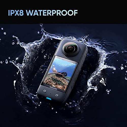 Insta360 X3 Waterproof Action Camera - 5.7K 360, 72MP Photos, Stabilization, Touch Screen, AI Editing, Streaming, Webcam, Voice Control, 64GB Card