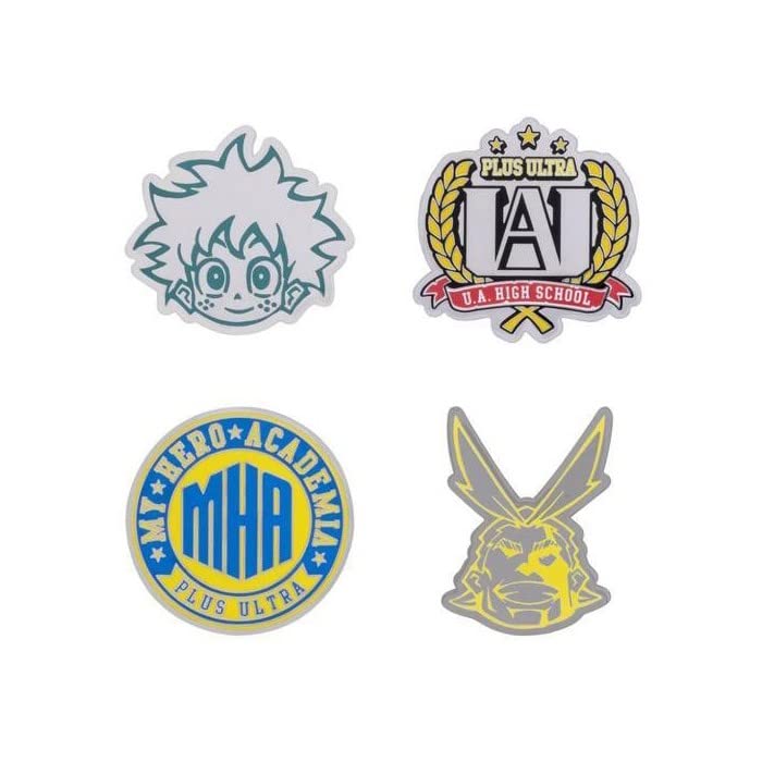 Loungefly FUNKO 4 Pack PIN SET: MHA - U.A. High School - UA HIGH - My Hero Academia Enamel Pins - Cute Collectable Novelty Brooch - for Backpacks & Bags - Gift Idea - Official Merchandise