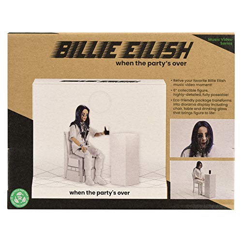 Bandai Billie Eilish 10.5" Collectible Figure Bad Guy Doll Toy with Music Video Inspired Clothes and Set Backdrop