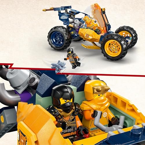 LEGO NINJAGO Arin’s Ninja Off-Road Buggy Car Toy, Dragons Rising Set with Dragon Figure and 4 Ninja Character Minifigures for 7 Plus Year Old Kids, Boys & Girls, Vehicle Model, Gift Idea 71811