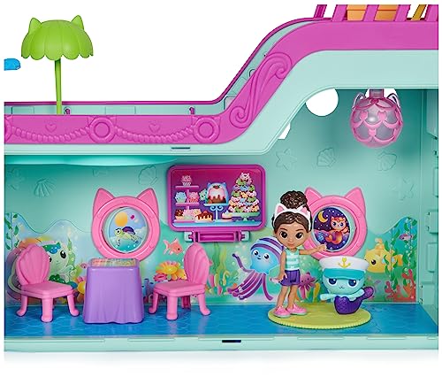 Gabby’s Dollhouse, Gabby Cat Friend Ship, Cruise Ship Toy with 2 Toy Figures, Surprise Toys and Dollhouse Accessories, Kids’ Toys for Girls and Boys 3+