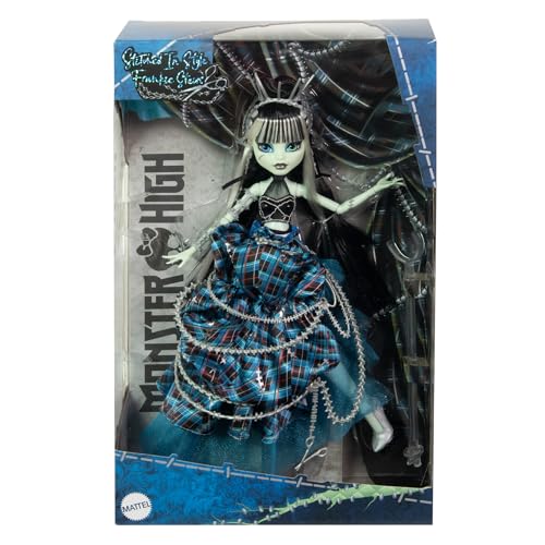 Monster High Frankie Stein Doll with Original Sculpt, Stitched in Style Collector Doll with Deconstructed Gown and Sewing-Inspired Accessories, HRL66