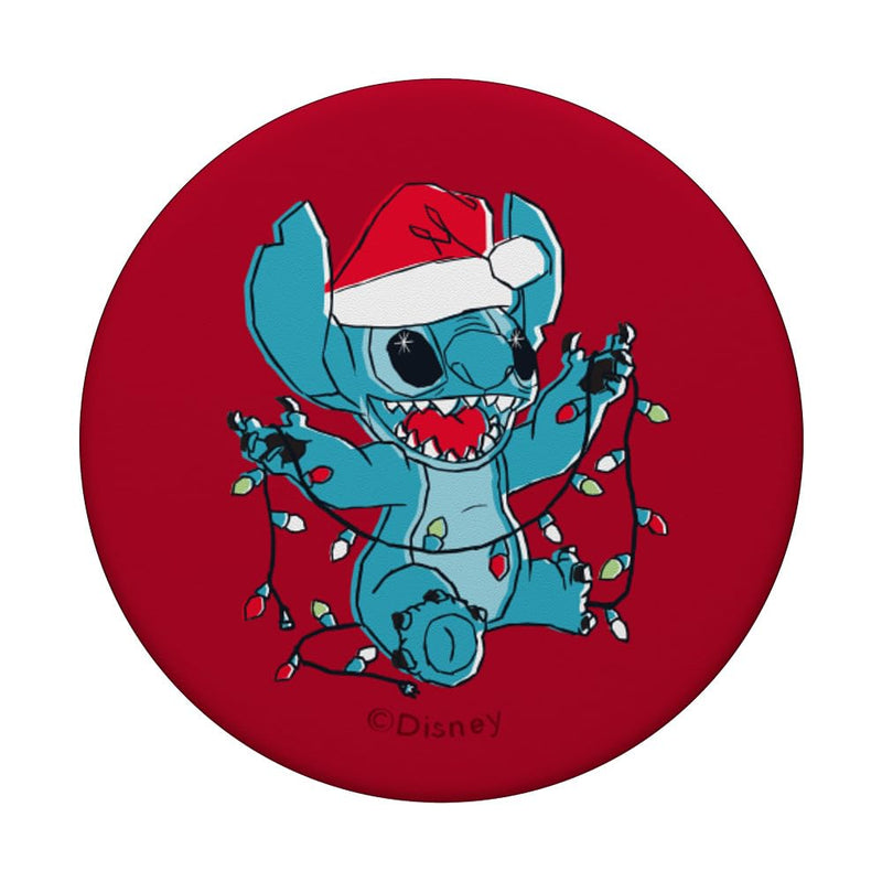 Disney Lilo & Stitch Santa 626 Christmas Lights PopSockets Swappable PopGrip