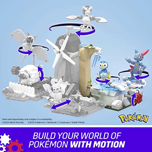 MEGA Pokémon Action Figure Building Toys, Piplup and Sneasel's Snow Day with 171 Pieces and Motion, 2 Poseable Characters, for Kids, HKT20