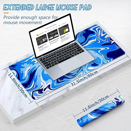 YUWLDD Mouse Pad Gaming Large Desk Pad (31.5 x 11.8 x0.12 inch) Washable Large Mouse Mat, Japanese Mouse Pad with Anti-Slip Rubber Base, Extended Mouse Pad for Office & Home.