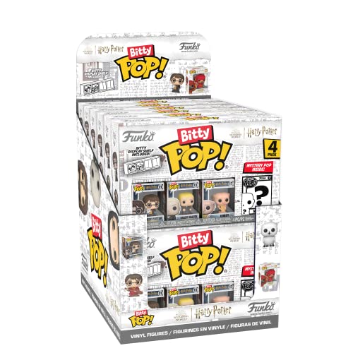 Funko Bitty POP! Harry Potter - Hermione Granger™, Rubeus Hagrid™, Ron Weasley™ and A Surprise Mystery Mini Figure - 0.9 Inch (2.2 Cm) Collectable - Stackable Display Shelf Included - Gift Idea