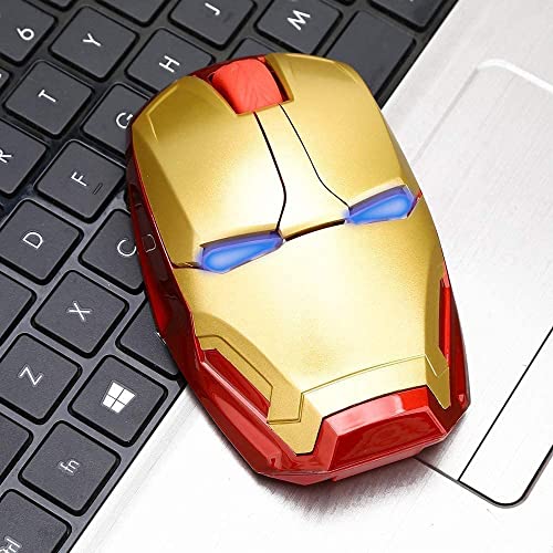 Ergonomic Wireless Mouse, Iron Man Mouse 2.4G Portable Mobile Computer Mouse with USB Nano Receiver for Notebook, PC, Laptop, Computer, MacBook, Responds up to 33 ft. (10m)