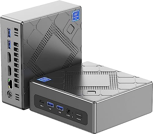 NiPoGi CK10 Mini PC Intel Core i5-12450H (up to 4,40 GHz),16GB DDR4 (3200MHz Dual Channel) 512GB NVMe SSD Mini Computer WiFi 6 Triple Display 4K,2x HDMI+VGA Small PC,Home/Office/Busniss Micro PC