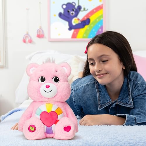 Care Bears | Hopeful Heart Bear 35cm Medium Plush | Collectable Cute Plush Toy, Cuddly Toys for Children, Soft Toys for Girls Boys, Cute Teddies Suitable for Girls and Boys Ages 4+ | Basic Fun 22139