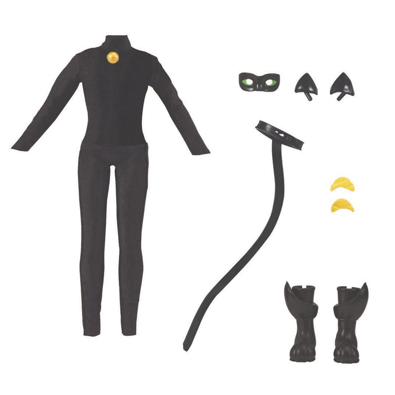 Bandai - Miraculous Ladybug - Superhero Secret Fashion Doll | Adrien Costume Change Cat Noir Toy With Accessories | Transforming Cat Noir Doll | From The Tales Of Ladybug & Cat Noir