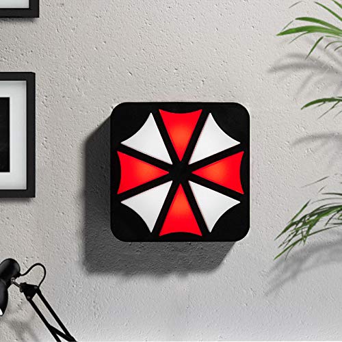 Numskull Resident Evil Umbrella Corp 3D Lamp Wall Light , Plastic- Ambient Lighting Gaming Accessory for Bedroom, Home, Study, Office, Work - Official Capcom Merchandise