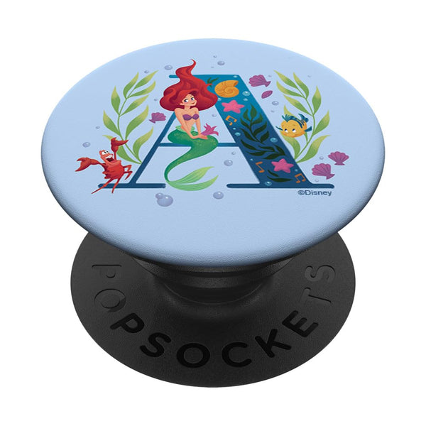 Disney Princess Alphabet Monogram Mermaid Letter A for Ariel PopSockets Swappable PopGrip