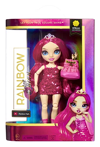 Rainbow High Junior High - STELLA MONROE - 9"/23cm Rainbow Fashion Doll with Outfit and Accessories - Includes Fabric Backpack with Open and Close Feature - Gift & Collectable for Kids Ages 6+