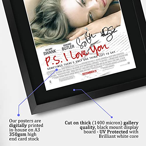 HWC Trading FR A3 PS I love you Hilary Swank, Gerard Butler Gifts Printed Poster Signed Autograph Picture for Movie Memorabilia Fans - A3 Framed