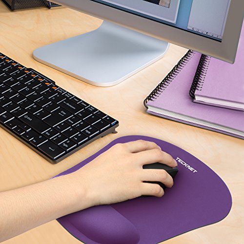 TECKNET Office Mouse Pad, Mouse Pad Gel With Wrist Support, Anti-Slip Mice Mat Comfort Rubber Base For Laptop PC