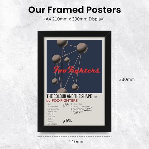 Foo Fighters The Colour and the Shape Signed Poster Print- Limited Edition Autograph Fan Gift – Collectible Memorabilia Merchandise (Unframed A3 (30x40cm))