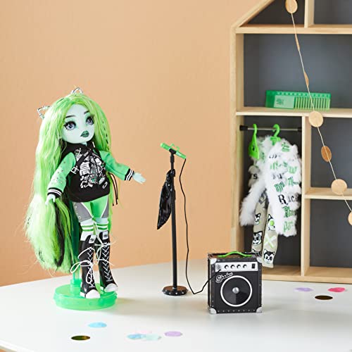 Shadow High Rainbow Vision Neon Shadow - HARLEY LIMESTONE - Neon Green Fashion Doll, Mix & Match Designer Outfits and Rock Band Accessories Playset - For Kids and Collectors Ages 6+