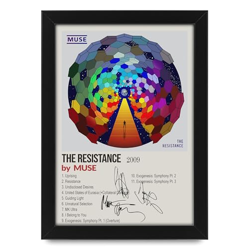 Muse The Resistance Signed Poster Print- Limited Edition Autograph Fan Gift – Collectible Memorabilia Merchandise (Framed A3 (30x40cm))