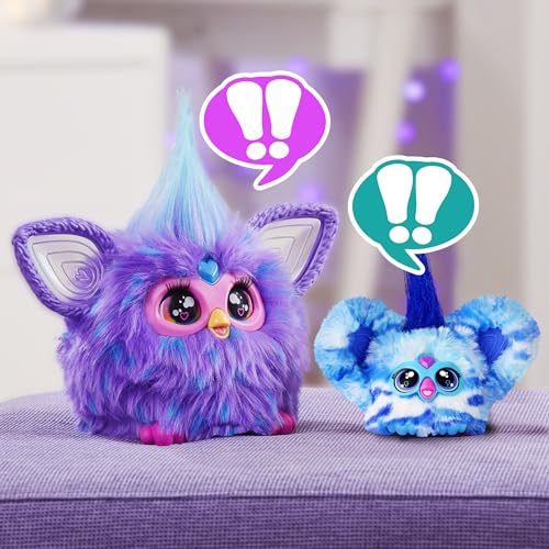 Furby Furblets Ooh-Koo Mini Friend, 45+ Sounds, Rock Music & Furbish Phrases, Electronic Plush Toys for Girls & Boys 6 Years & Up, Easter Gifts, Blue & White