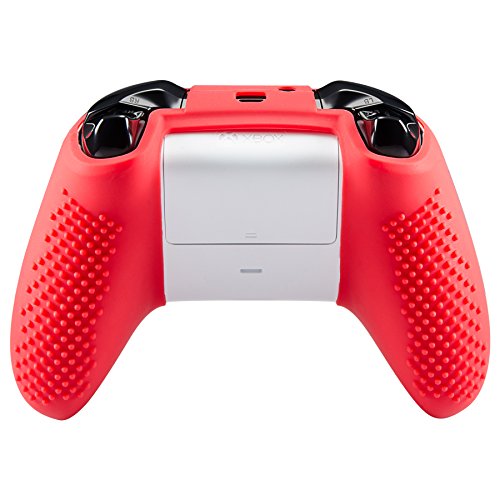 eXtremeRate Soft Anti-slip Red Silicone Controller Cover Skins Thumb Grips Caps Protective Case for Microsoft Xbox One S/Xbox One X