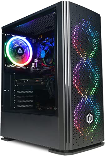 CYBERPOWERPC Wyvern Gaming PC - AMD Ryzen 5 4500, Nvidia RTX 3050 8GB, 16GB RAM, 500GB NVMe SSD, 650W 80+ PSU, Wi-Fi, Windows 11, Blaze RGB