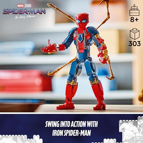 LEGO Marvel Iron Spider-Man Construction Figure, Super-Hero Action Toy for 8 Plus Year Old Kids, Boys & Girls who Love Role-Play Toys, with Armour, Buildable Model, Avengers Gift Idea 76298