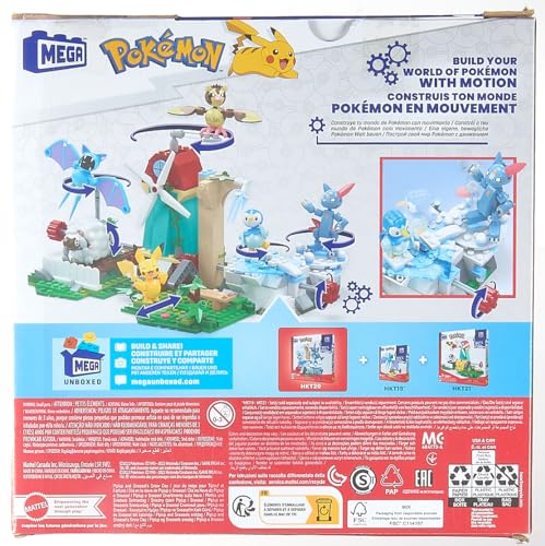 MEGA Pokémon Action Figure Building Toys, Piplup and Sneasel's Snow Day with 171 Pieces and Motion, 2 Poseable Characters, for Kids, HKT20