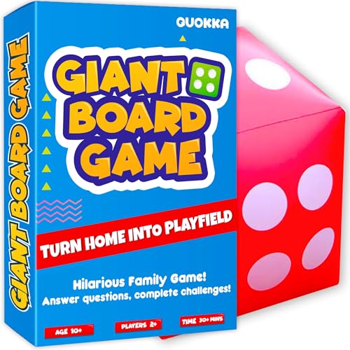 Giant Board Game - Kids, Teen & Family Outdoor Garden Game with Challenges & Questions. Plus Giant Dice!