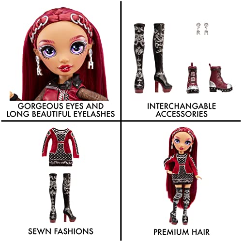 Rainbow High 578291EUC Mila Berrymore-Burgundy Red Fashion Doll Includes 2 Mix and Match Designer Outfits with Accessories-for Kids 6-12 Years Old and Collectors, 3 x 12 x 12 inches