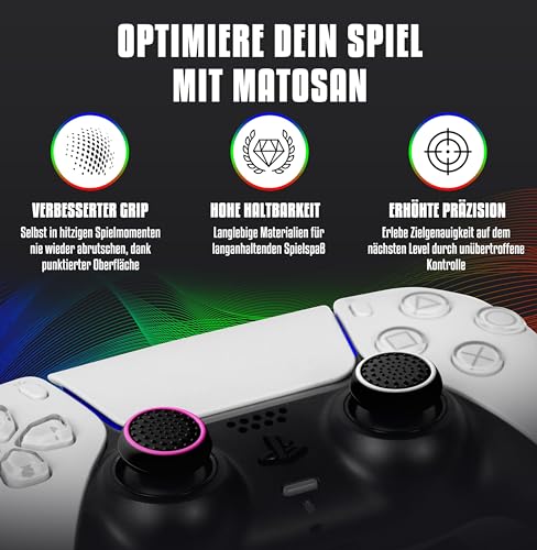 MatoSan® 20 Thumbstick Caps Grip Accessory Set Aim Assist Caps for XBOX One Series X S Switch Pro Controller PS5 PS4 Controller Sticks Joystick Protection Attachments