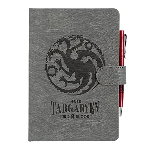 Grupo Erik Game of Thrones House Targaryen Premium A5 Notebook With Pen | Notebooks A5 | Notepads A5 | A5 Notepad | Dotted Bullet Journal | Targaryen Merchandise | Game Of Thrones Merchandise