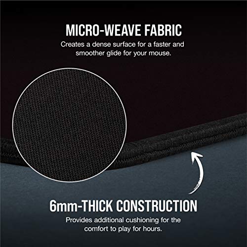 Corsair MM350 PRO Premium Spill-Proof, Stain-Resistant Cloth Gaming Mouse Pad (93 x 40 cm Surface, Micro-Weave Fabric, 4 mm Thick Plush Rubber, Durable Anti-Fray Edges) Extended XL, Black