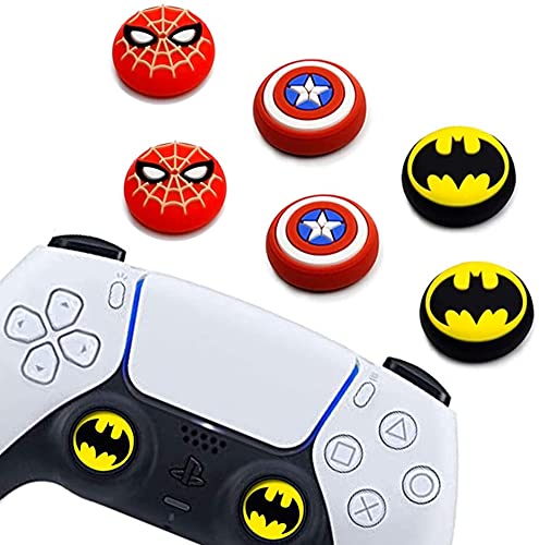 6Pcs Analog Thumb Grip Stick Cover, Wireless Controllers Game Remote Joystick Cap, Fantastic Non-Slip Silicone Handle Protection Cover for PS5/PS4/Xbox one/360/NS PRO