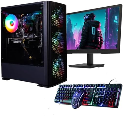 Veno Scorp Gaming PC Bundle 22” Set : Intel Core i5-16GB RAM, GT 1030 2GB Graphics Card, 1TB HDD, Windows 10, Wi-Fi, Vortex 4 x ARGB FANS (Renewed)