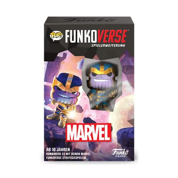 Funko Games Funkoverse Marvel 101 1Pack - German Version - Thanos - 3'' (7.6 Cm) POP! - Light Strategy Board Game For Children & Adults (Ages 10+) - 2-4 Players - Collectable Vinyl Figure - Gift Idea