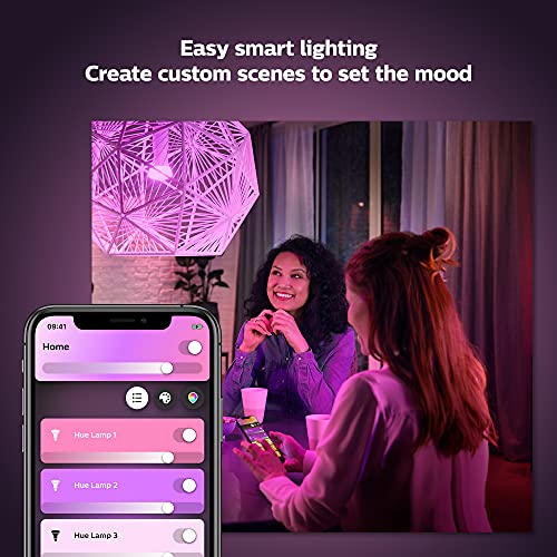 Philips Hue White & Colour Ambiance Smart Bulb Twin Pack LED [B22 Bayonet Cap] - 1100 Lumens (75W Equivalent). Works with Alexa, Google Assistant and Apple Homekit, 2 Count (Pack of 1)