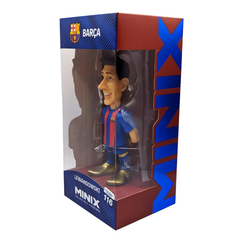 MINIX Bandai FC Barcelona Lewandowski Model | Collectable Lewandowski Figure In Barcelona Shirt | Bandai Football Toys Range | Collect Your Favourite Football Figures And Teams