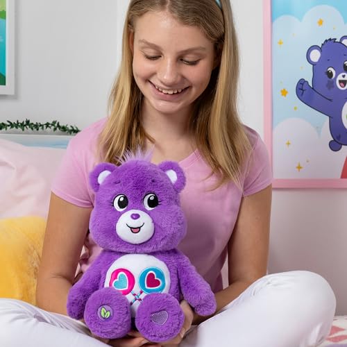 Care Bears | Share Bear 35cm Medium Plush | Collectable Cute Plush Toy, Cuddly Toys for Children, Soft Toys for Girls and Boys, Cute Teddies Suitable for Girls and Boys Ages 4+ | Basic Fun 22063