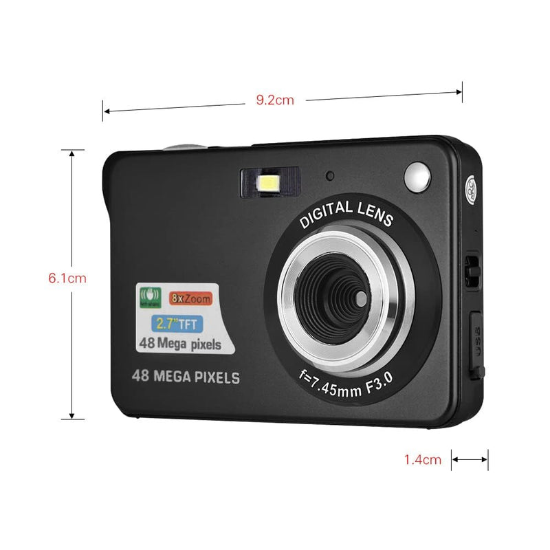 Andoer Digital Camera with 1pcs Rechargeable Batteries 1080P 48M HD 8X Digital Zoom Anti-shake 2.7inch LCD Screen for Kids Children Holiday