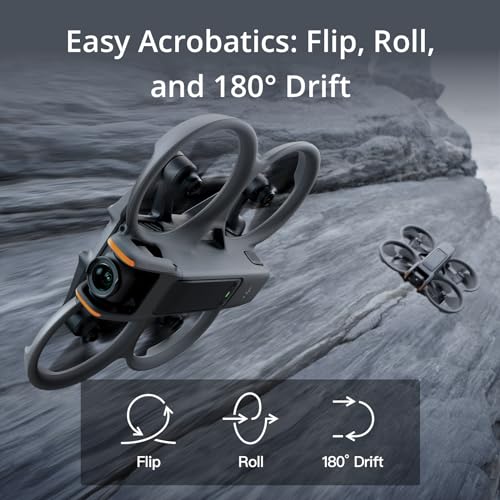 DJI Avata 2 Fly More Combo (3 Batteries), FPV Drone with Camera 4K, Immersive Experience, One-Push Acrobatics, Built-in Propeller Guard, 155° FOV, Camera Drone with Goggles 3 and RC Motion 3