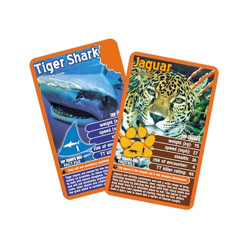 Top Trumps Deadliest Predators Classic Card Game, learn facts about the Great White Shark, Komodo Dragon and the King Cobra in this educational pack, gift and toy for boys and girls aged 4 plus