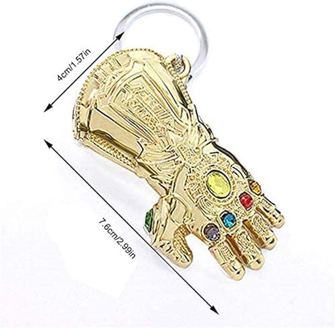 EZB Thanos Infinity Gauntlet Glove Keyring | Superhero Movie Memorabilia Keychain Gift Idea (Gold)