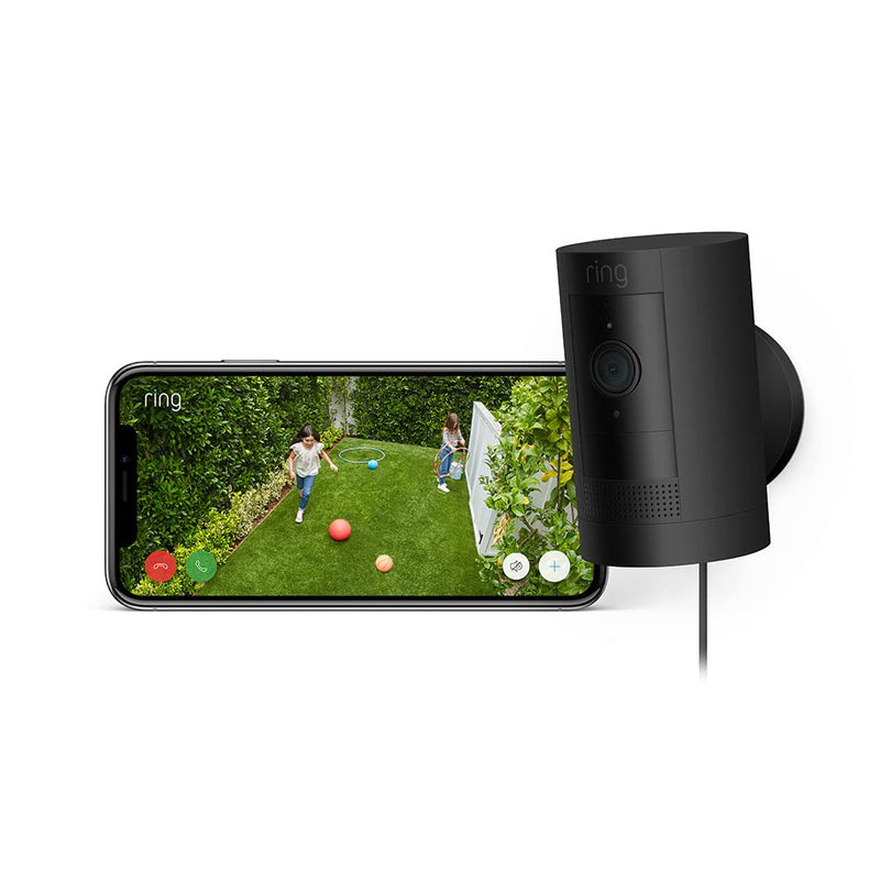 Ring Outdoor Camera Plug-In (Stick Up Cam) | HD outdoor Security Camera with 1080p video, Two-Way Talk, Wifi, Works with Alexa | alternative to CCTV system | 30-day free trial of Ring Protect