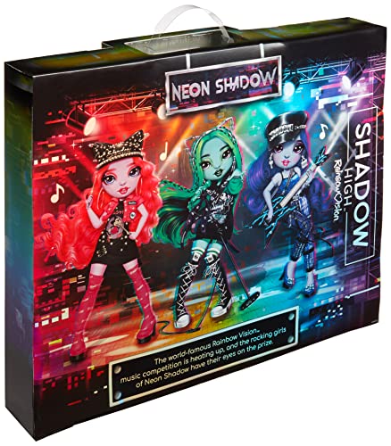 Shadow High Rainbow Vision Neon Shadow - HARLEY LIMESTONE - Neon Green Fashion Doll, Mix & Match Designer Outfits and Rock Band Accessories Playset - For Kids and Collectors Ages 6+