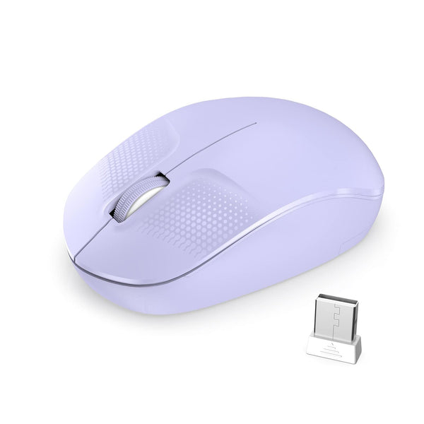 bestyks Wireless Mouse, 2.4G Computer Mouse with USB Receiver, Low Noise Ergonomic Design Cordless Mouse, Noiseless Portable Lightweight Mouse, Wireless Mouse for Laptop, PC and Tablet (Purple)