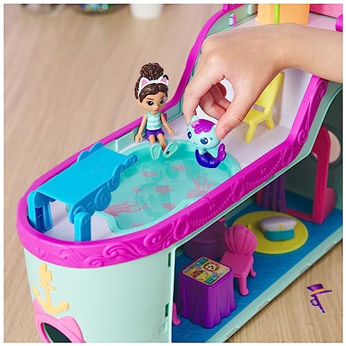 Gabby’s Dollhouse, Gabby Cat Friend Ship, Cruise Ship Toy with 2 Toy Figures, Surprise Toys and Dollhouse Accessories, Kids’ Toys for Girls and Boys 3+