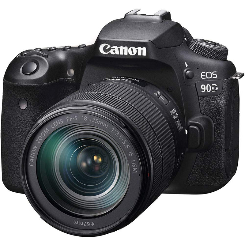 Canon DSLR Camera [EOS 90D] with 18-135 is USM Lens | Built-in Wi-Fi, Bluetooth, DIGIC 8 Image Processor, 4K Video, Dual Pixel CMOS AF, and 3.0 Inch Vari-Angle Touch LCD Screen, Black