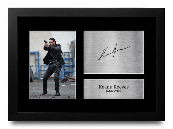 HWC Trading FR A4 Keanu Reeves John Wick Gifts Printed Signed Autograph Picture for Movie Memorabilia Fans - A4 Framed