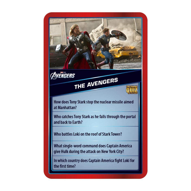 Top Trumps Marvel Cinematic Universe Quiz Game, 500 questions to test your knowledge on Guardians of the Galaxy, Avengers, S.H.I.E.L.D, Wakanda and more, gift and toy for Boys and Girls Aged 8 plus