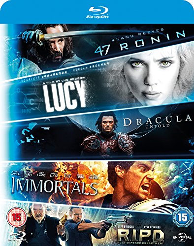 Blu ray 5-Movie Starter Pack: Lucy/Dracula Untold/47 Ronin/Immortals/R.I.P.D [Blu-ray] [2015] [Region Free]